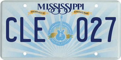 MS license plate CLE027