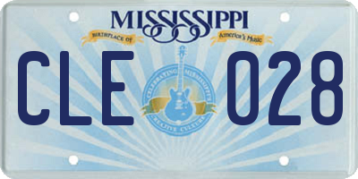 MS license plate CLE028