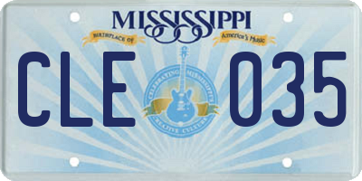 MS license plate CLE035