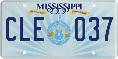 MS license plate CLE037