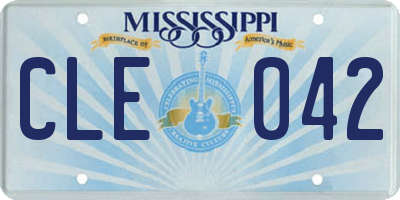 MS license plate CLE042