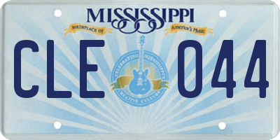 MS license plate CLE044