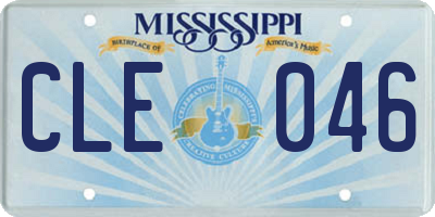 MS license plate CLE046