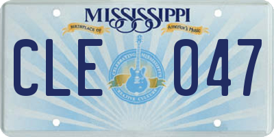 MS license plate CLE047
