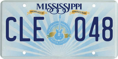 MS license plate CLE048
