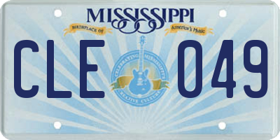 MS license plate CLE049