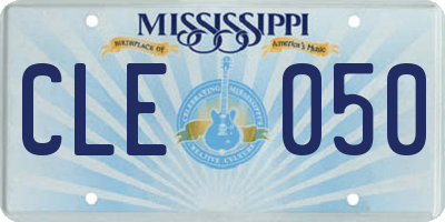 MS license plate CLE050