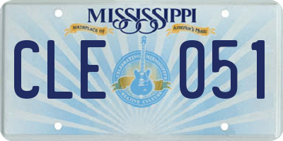 MS license plate CLE051