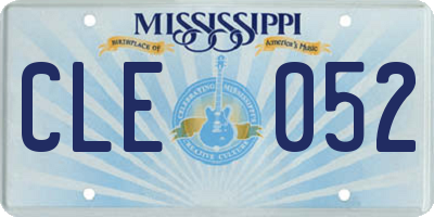 MS license plate CLE052