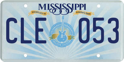 MS license plate CLE053