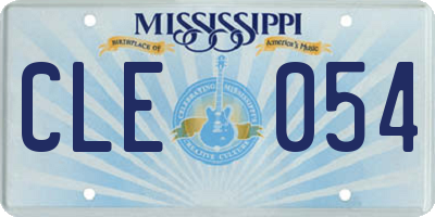 MS license plate CLE054