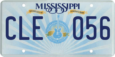MS license plate CLE056