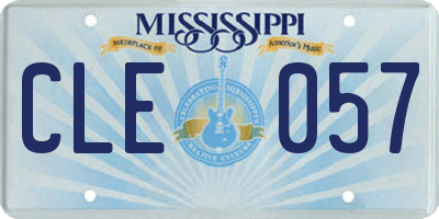 MS license plate CLE057