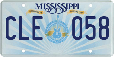 MS license plate CLE058