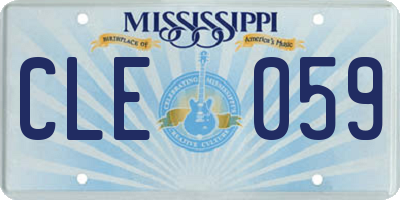 MS license plate CLE059