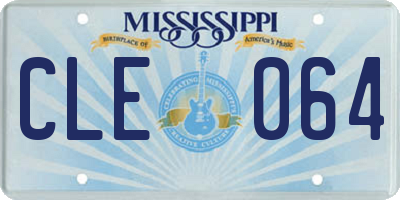 MS license plate CLE064