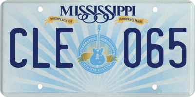 MS license plate CLE065