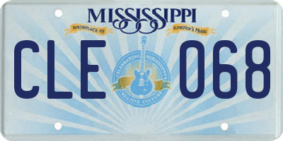 MS license plate CLE068