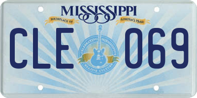 MS license plate CLE069