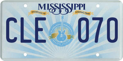 MS license plate CLE070