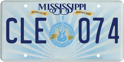 MS license plate CLE074