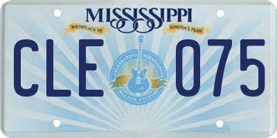 MS license plate CLE075