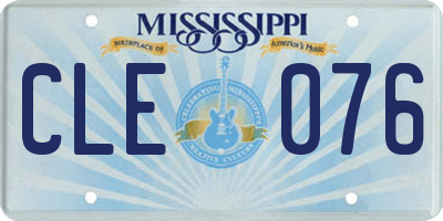 MS license plate CLE076