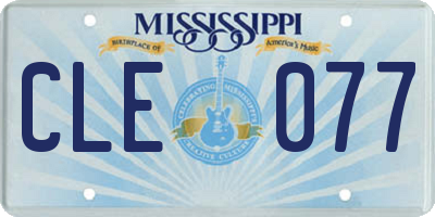 MS license plate CLE077