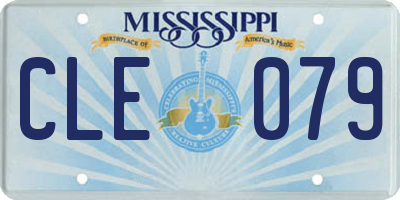 MS license plate CLE079