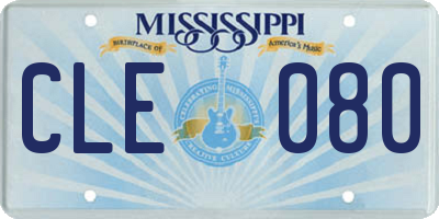 MS license plate CLE080