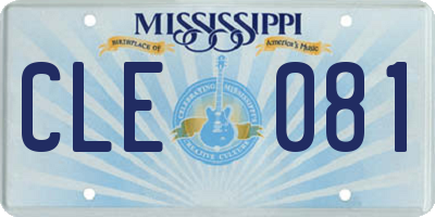 MS license plate CLE081