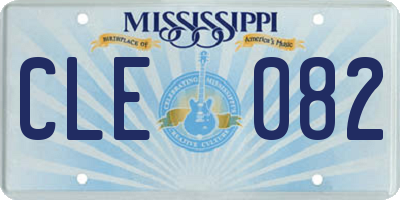 MS license plate CLE082