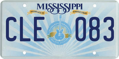 MS license plate CLE083
