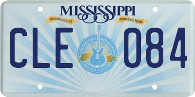 MS license plate CLE084