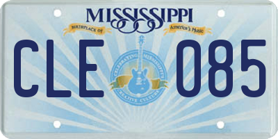 MS license plate CLE085