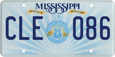 MS license plate CLE086
