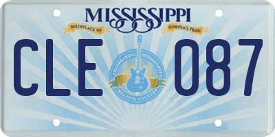 MS license plate CLE087