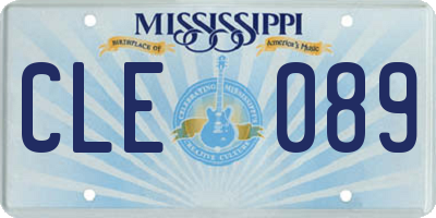 MS license plate CLE089