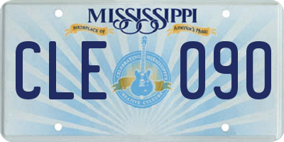 MS license plate CLE090