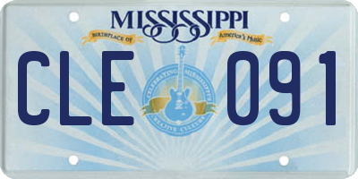 MS license plate CLE091