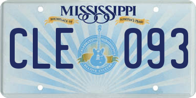 MS license plate CLE093