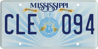MS license plate CLE094
