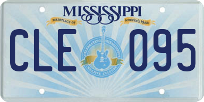 MS license plate CLE095