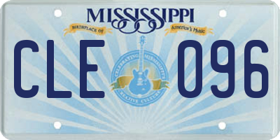 MS license plate CLE096