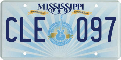 MS license plate CLE097
