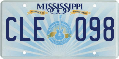 MS license plate CLE098