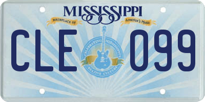 MS license plate CLE099