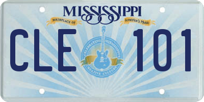MS license plate CLE101