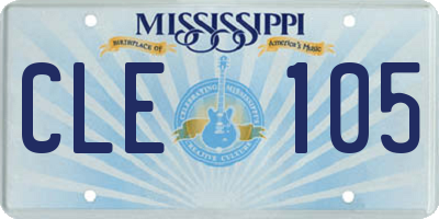 MS license plate CLE105