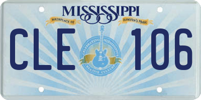 MS license plate CLE106